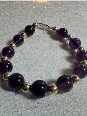 Tiffany Silver Amethyst Beaded Bracelet